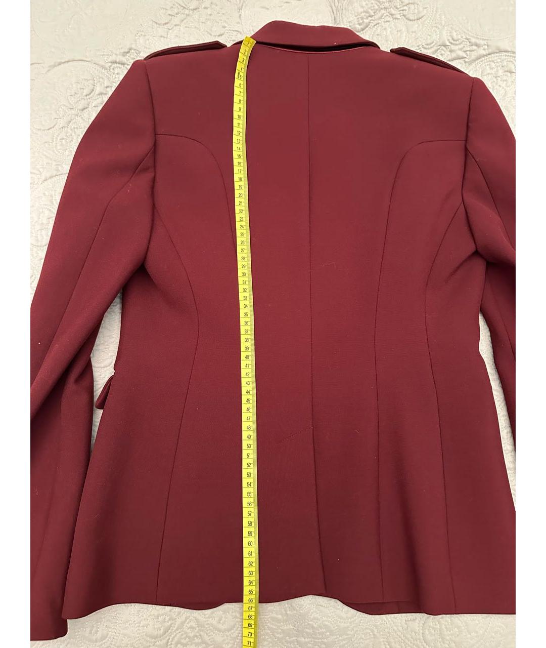 BURBERRY Бордовый вискозный жакет/пиджак, фото 2