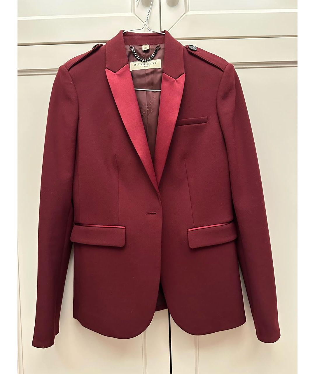 BURBERRY Бордовый вискозный жакет/пиджак, фото 9