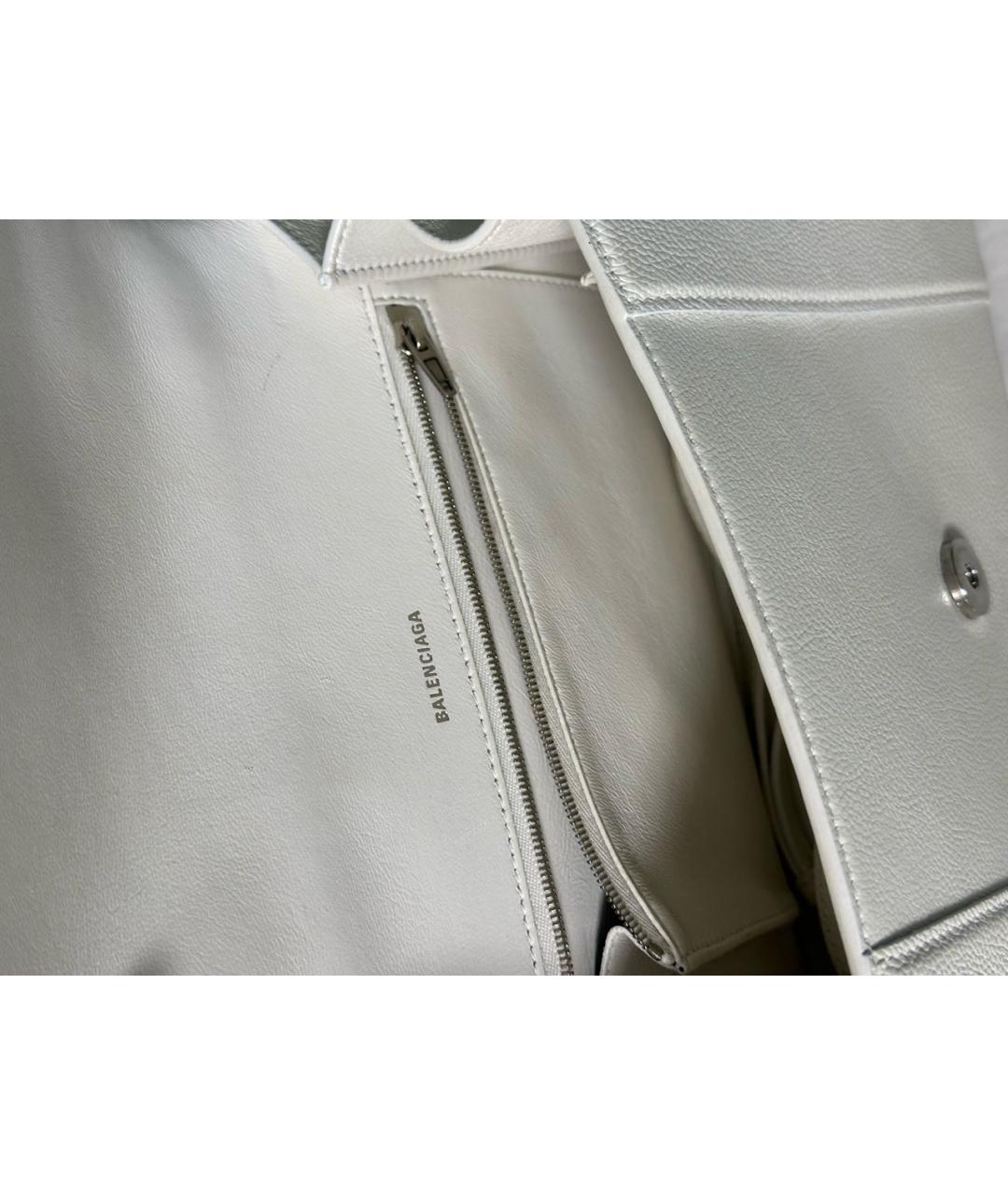 BALENCIAGA Белая кожаная сумка с короткими ручками, фото 6