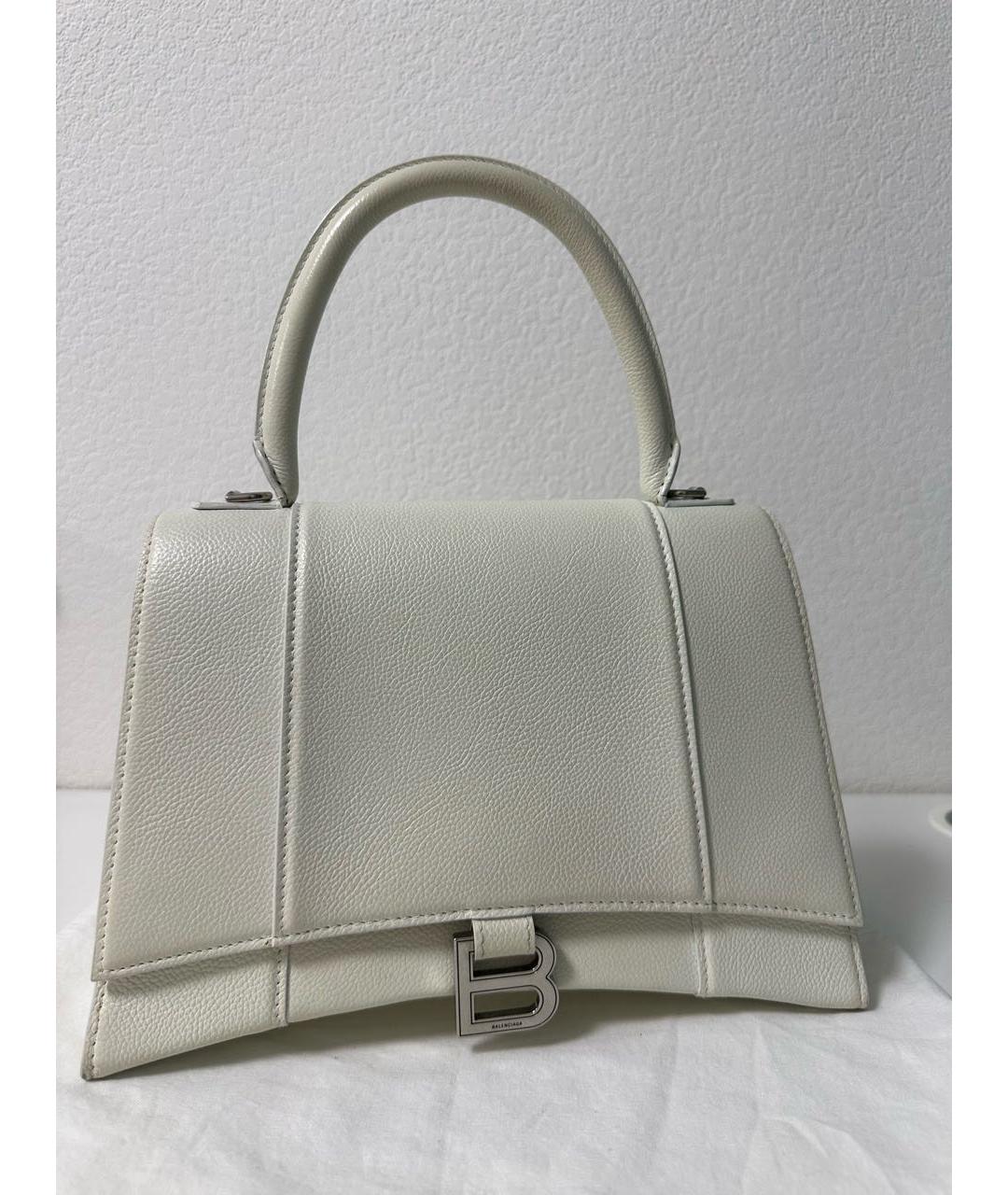 BALENCIAGA Белая кожаная сумка с короткими ручками, фото 8