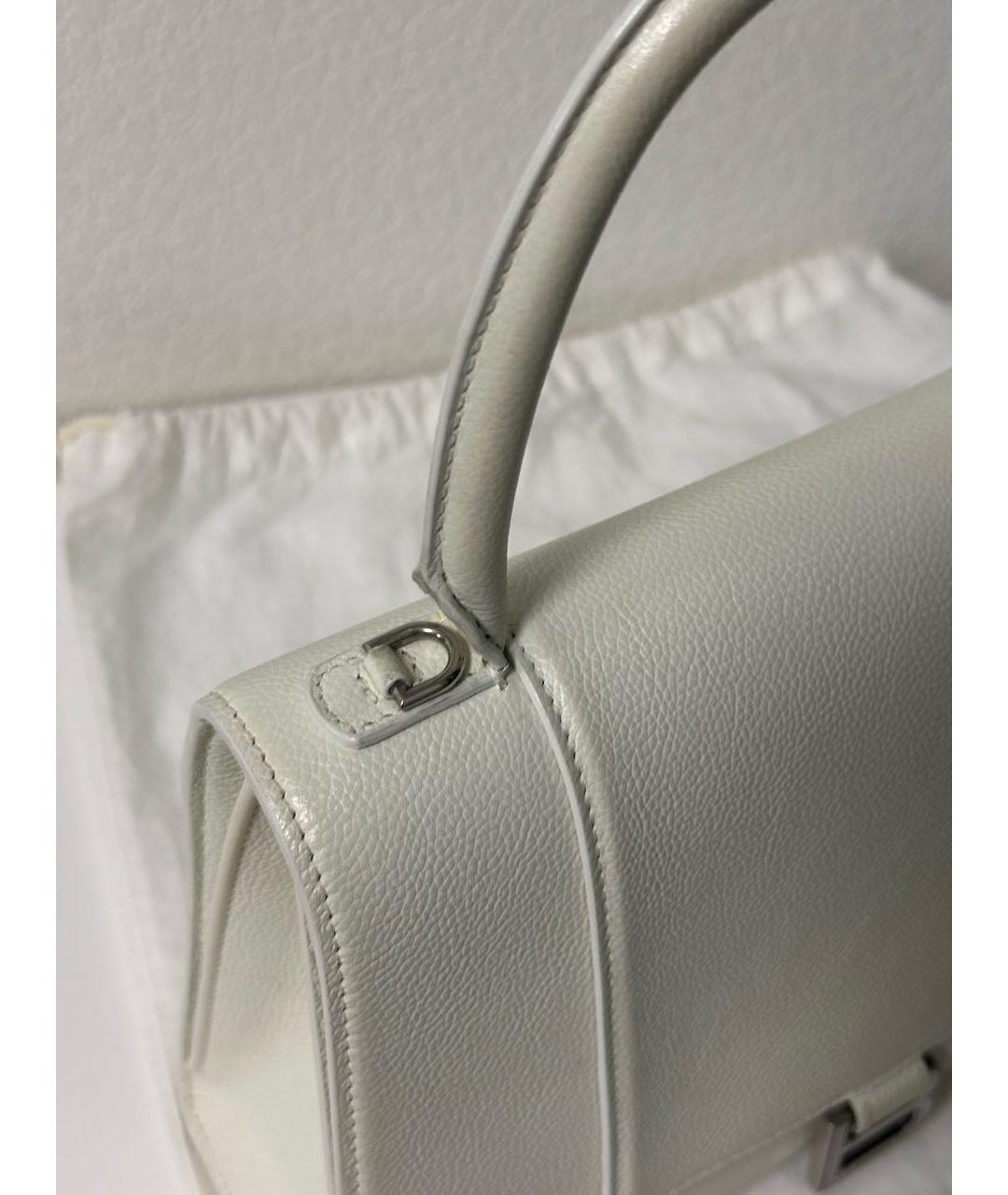 BALENCIAGA Белая кожаная сумка с короткими ручками, фото 3