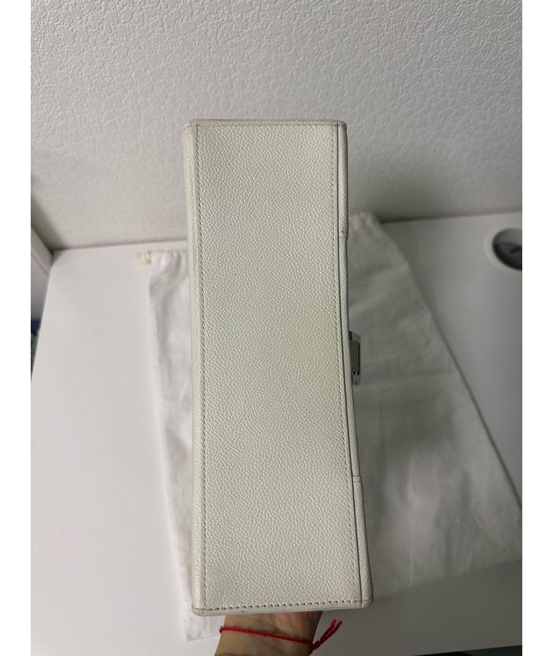 BALENCIAGA Белая кожаная сумка с короткими ручками, фото 4