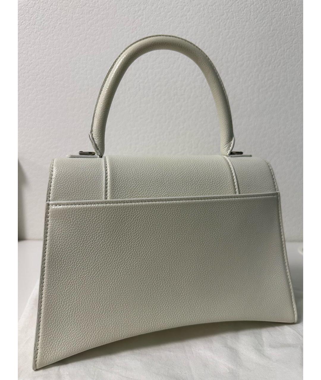BALENCIAGA Белая кожаная сумка с короткими ручками, фото 5