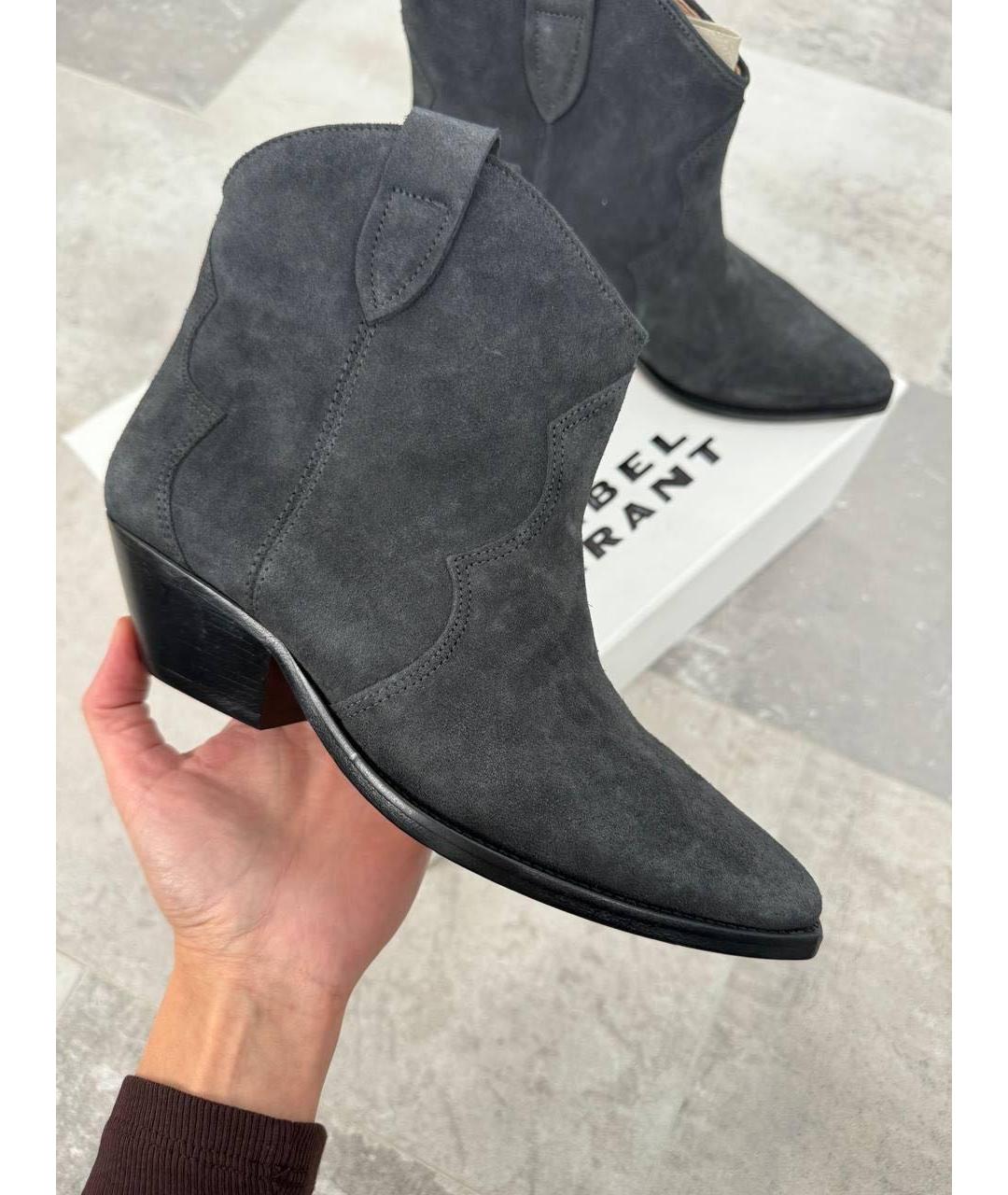 ISABEL MARANT Серые замшевые полусапоги, фото 4