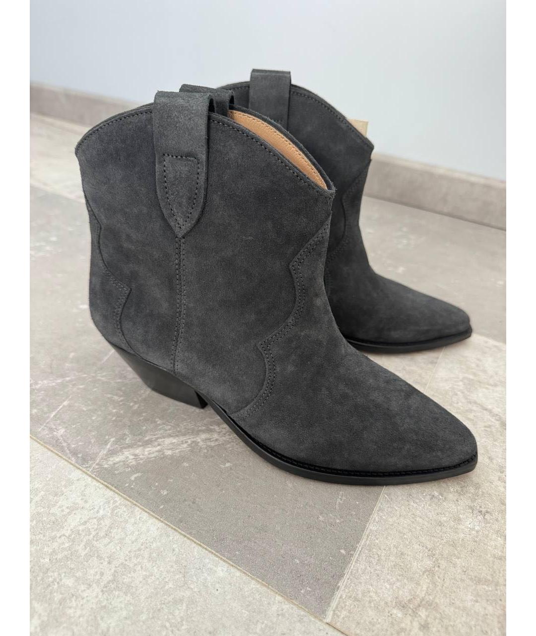 ISABEL MARANT Серые замшевые полусапоги, фото 2