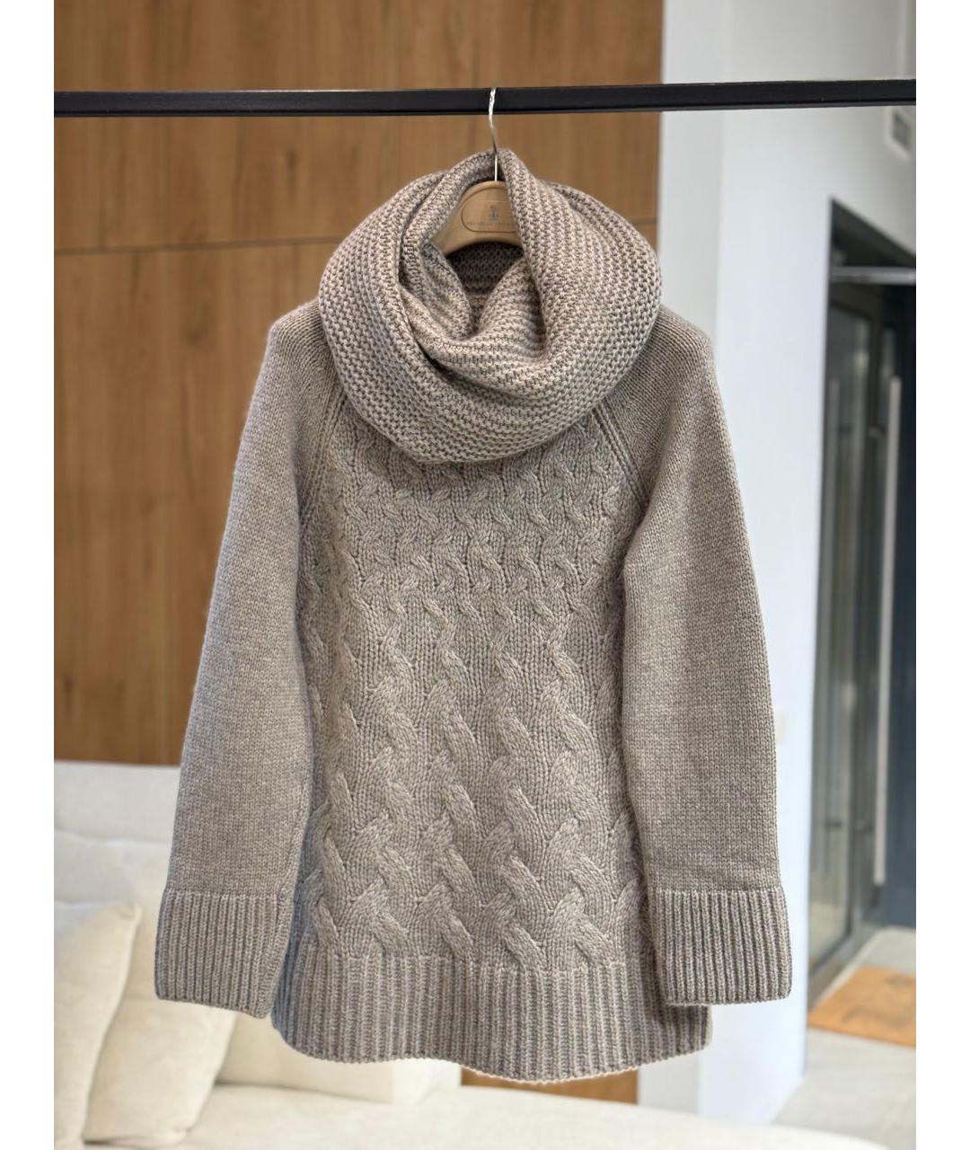 LORO PIANA Серый кашемировый джемпер / свитер, фото 3
