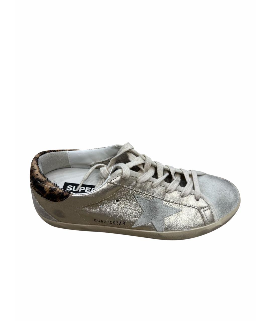 GOLDEN GOOSE DELUXE BRAND Золотые кожаные кеды, фото 1