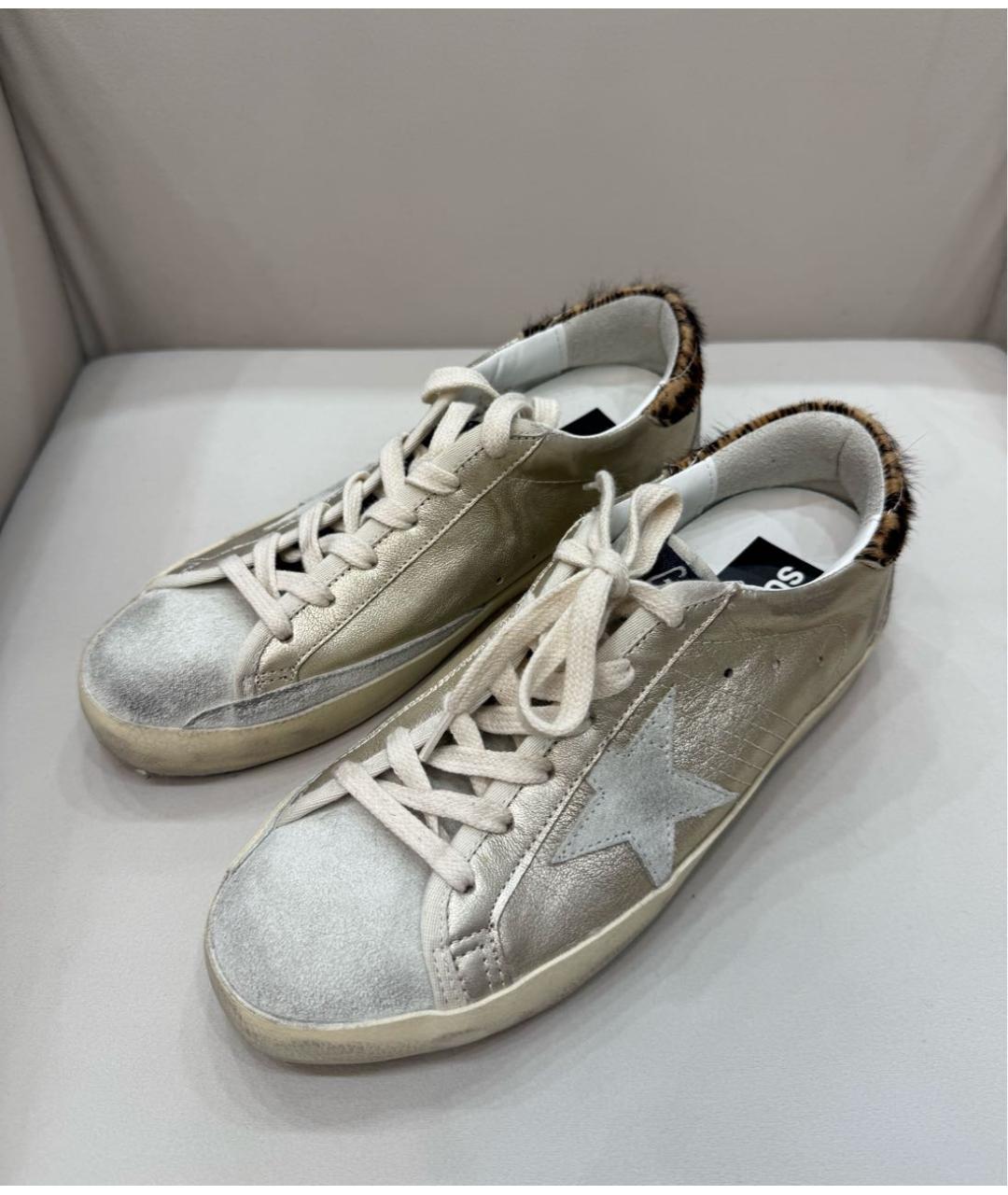 GOLDEN GOOSE DELUXE BRAND Золотые кожаные кеды, фото 2