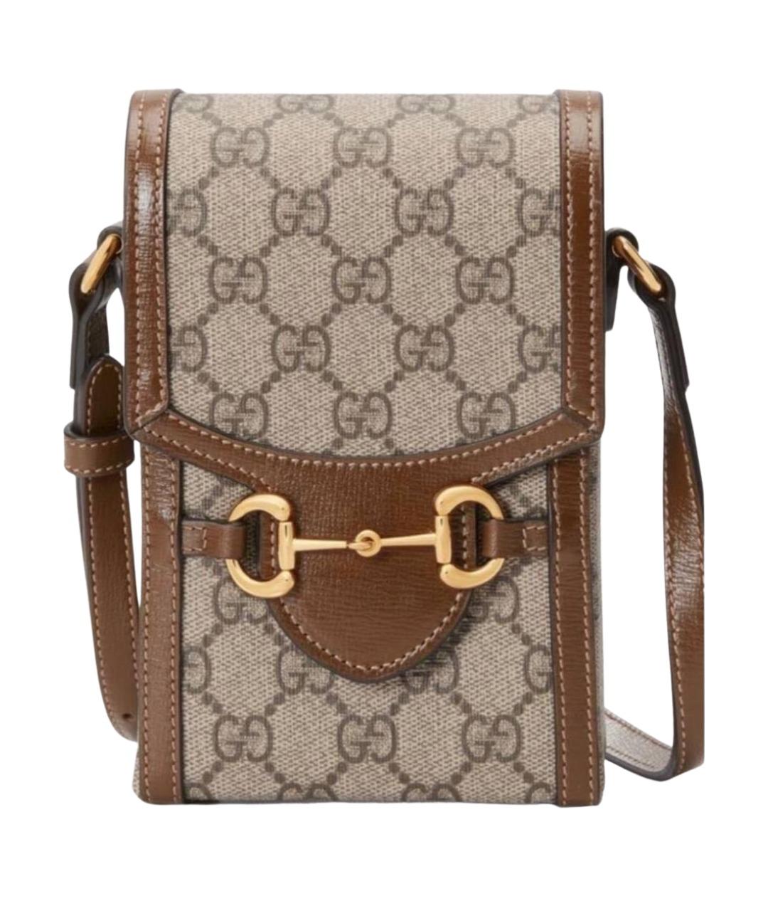 GUCCI Бежевая кожаная сумка через плечо, фото 1