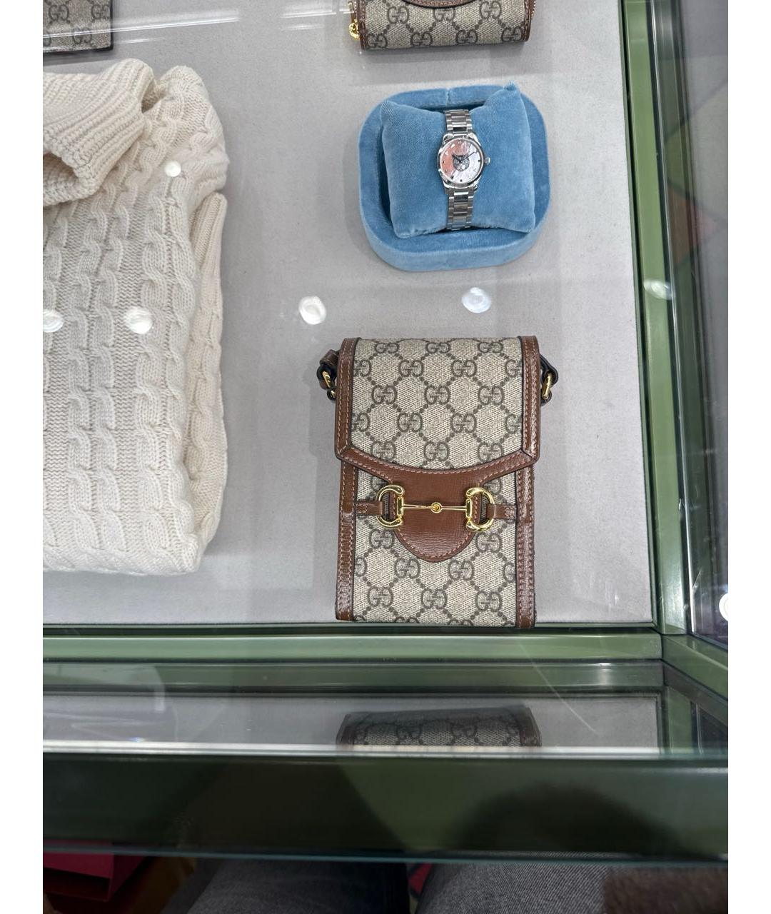 GUCCI Бежевая кожаная сумка через плечо, фото 4