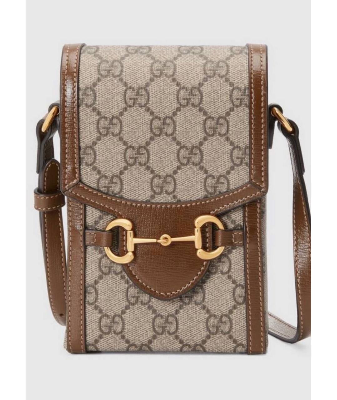 GUCCI Бежевая кожаная сумка через плечо, фото 6