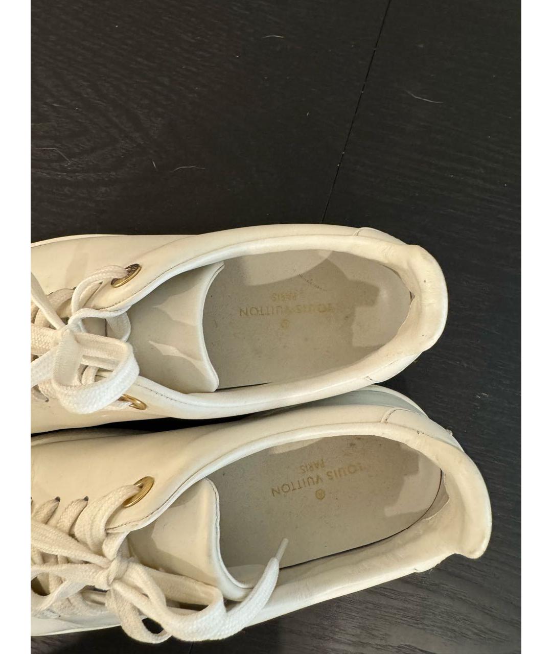 LOUIS VUITTON Белые кожаные кеды, фото 4