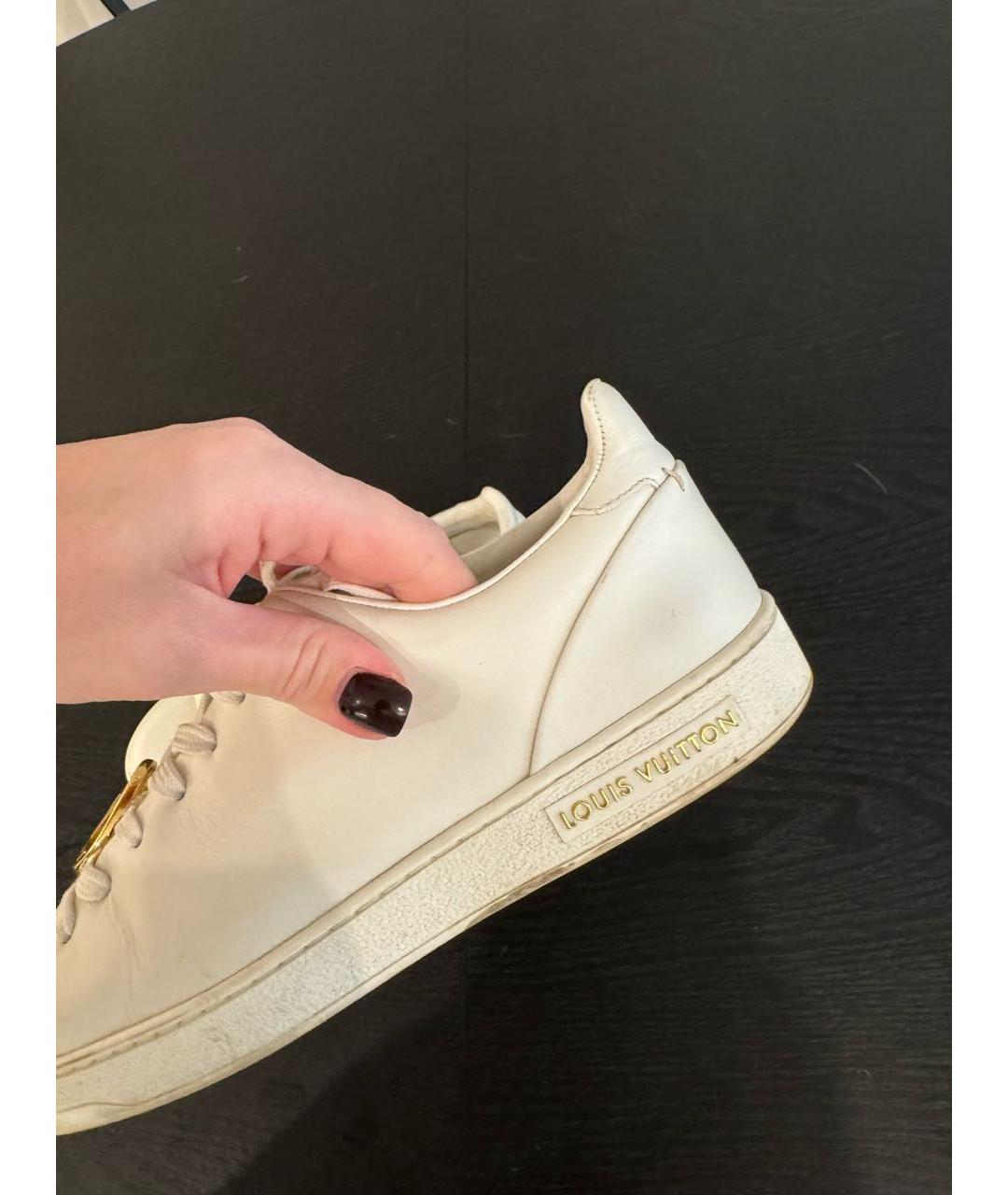 LOUIS VUITTON Белые кожаные кеды, фото 3