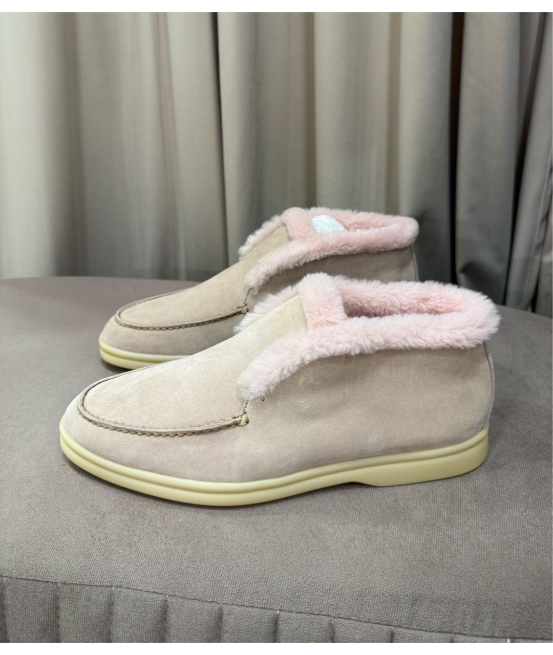 LORO PIANA Розовые замшевые ботинки, фото 6