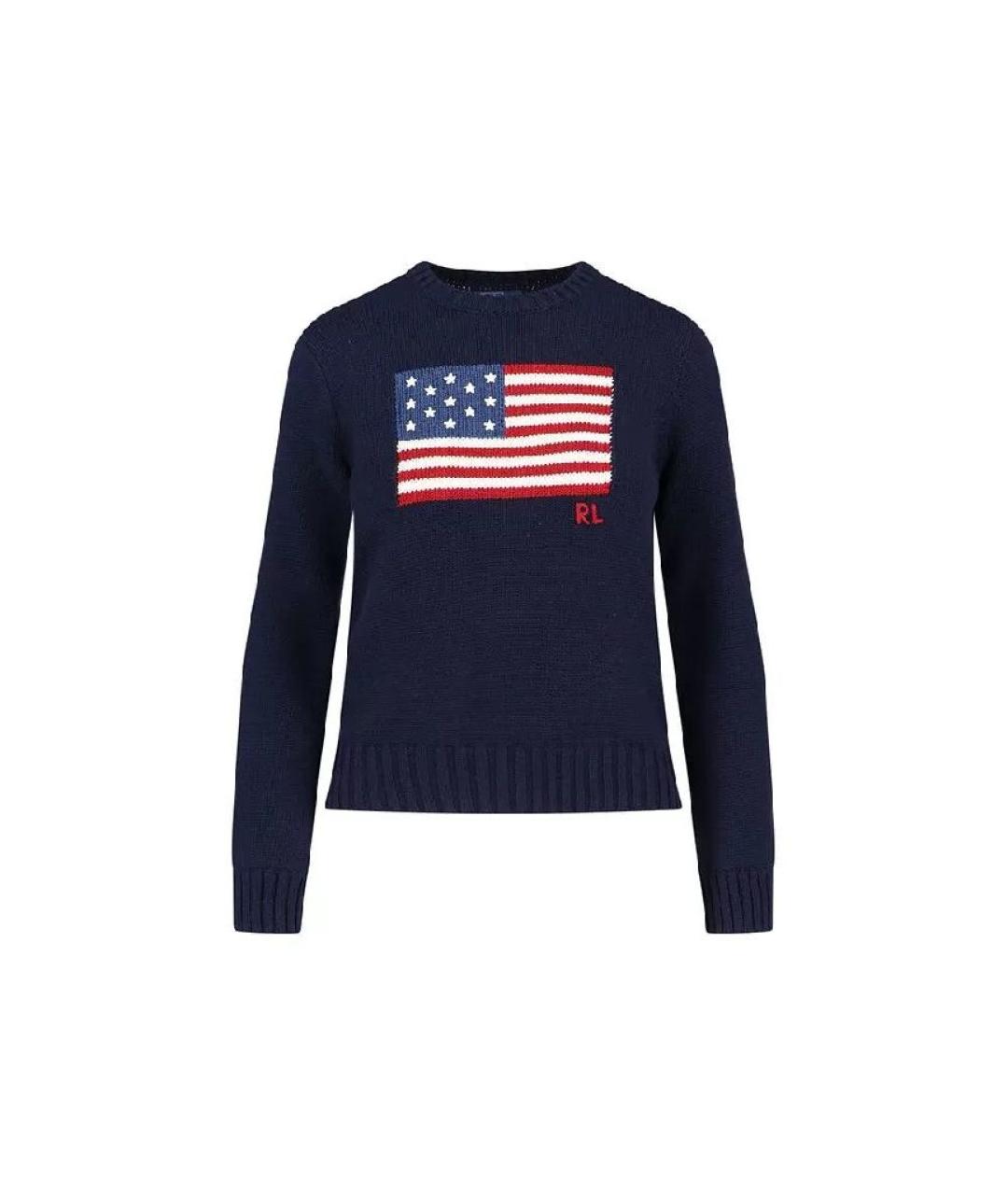 POLO RALPH LAUREN Темно-синий хлопковый джемпер / свитер, фото 1