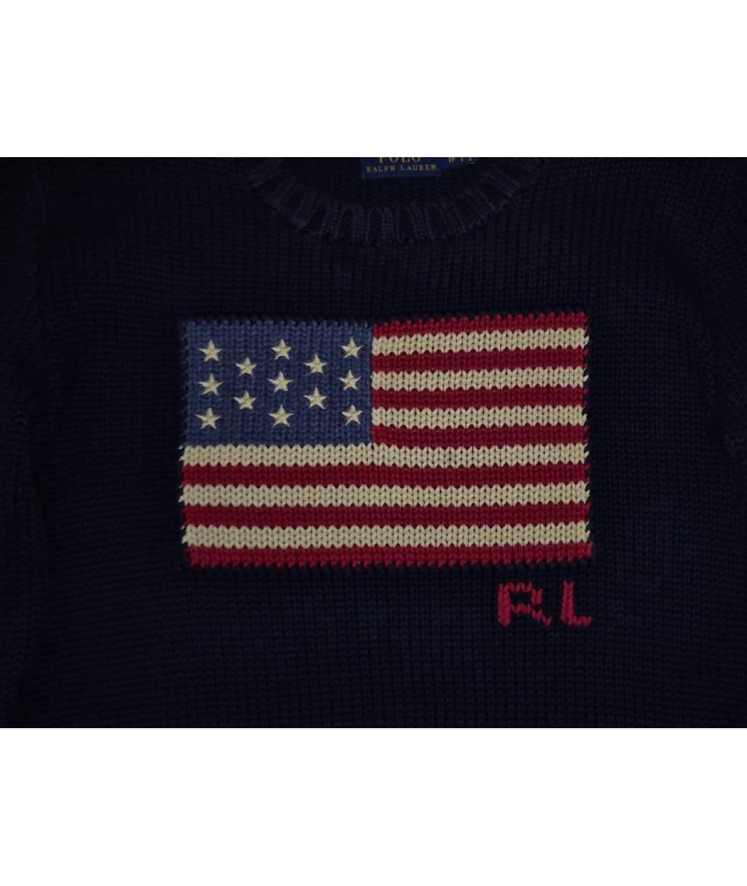 POLO RALPH LAUREN Темно-синий хлопковый джемпер / свитер, фото 3