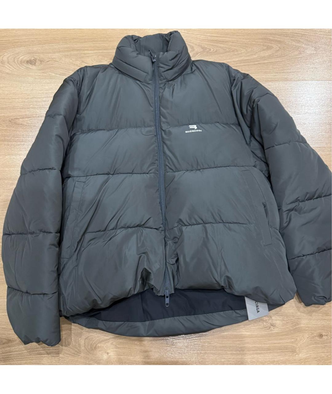 BALENCIAGA Антрацитовый полиамидовый пуховик, фото 3