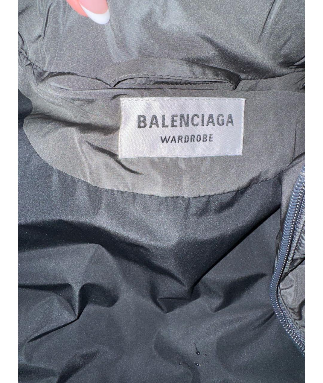 BALENCIAGA Антрацитовый полиамидовый пуховик, фото 5