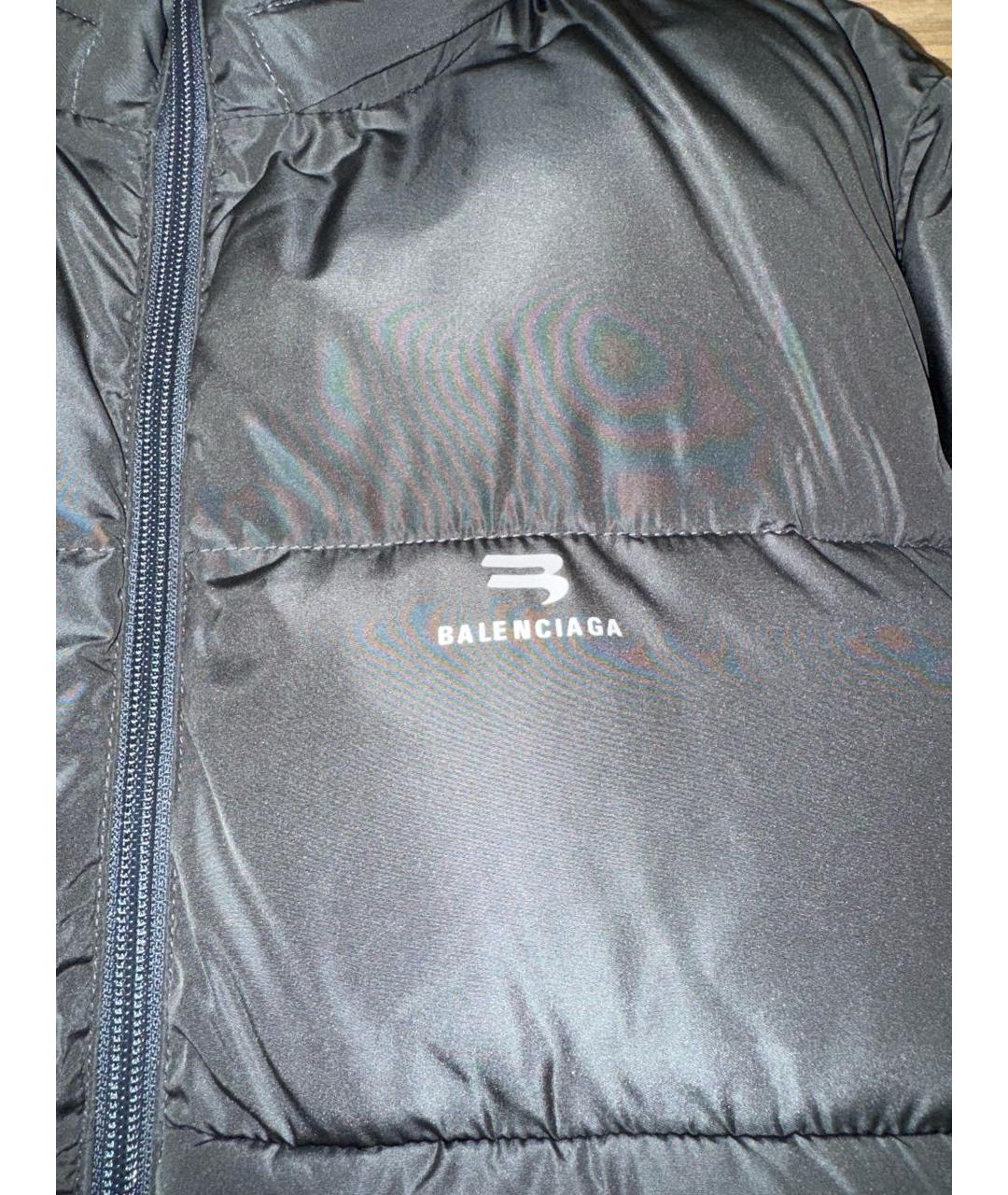 BALENCIAGA Антрацитовый полиамидовый пуховик, фото 4