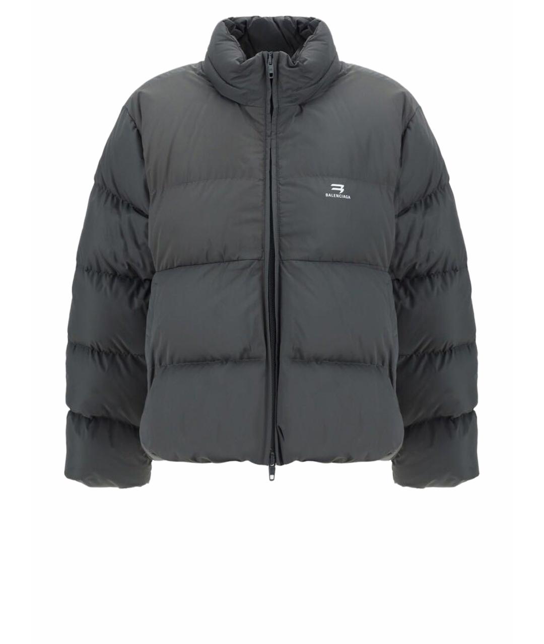 BALENCIAGA Антрацитовый полиамидовый пуховик, фото 1