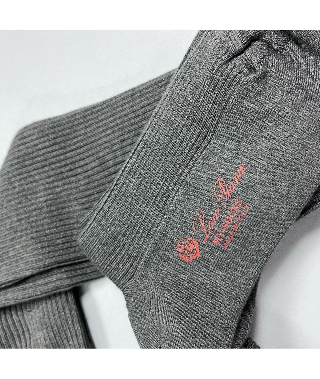 LORO PIANA Антрацитовые носки, чулки и колготы, фото 2