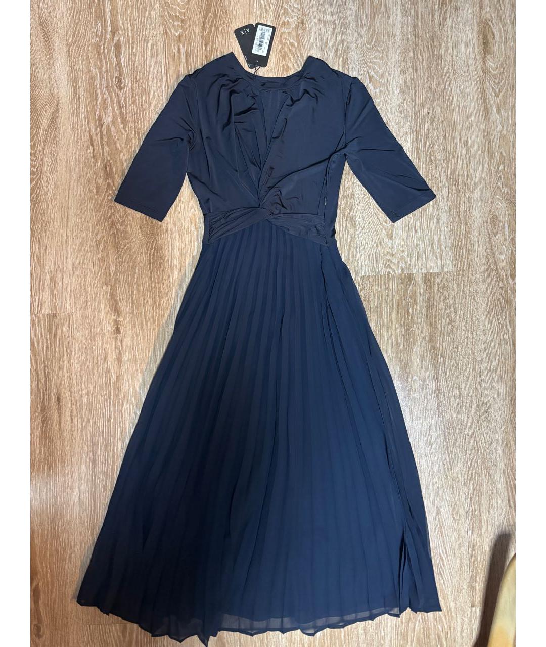 ARMANI EXCHANGE Темно-синее вискозное повседневное платье, фото 5