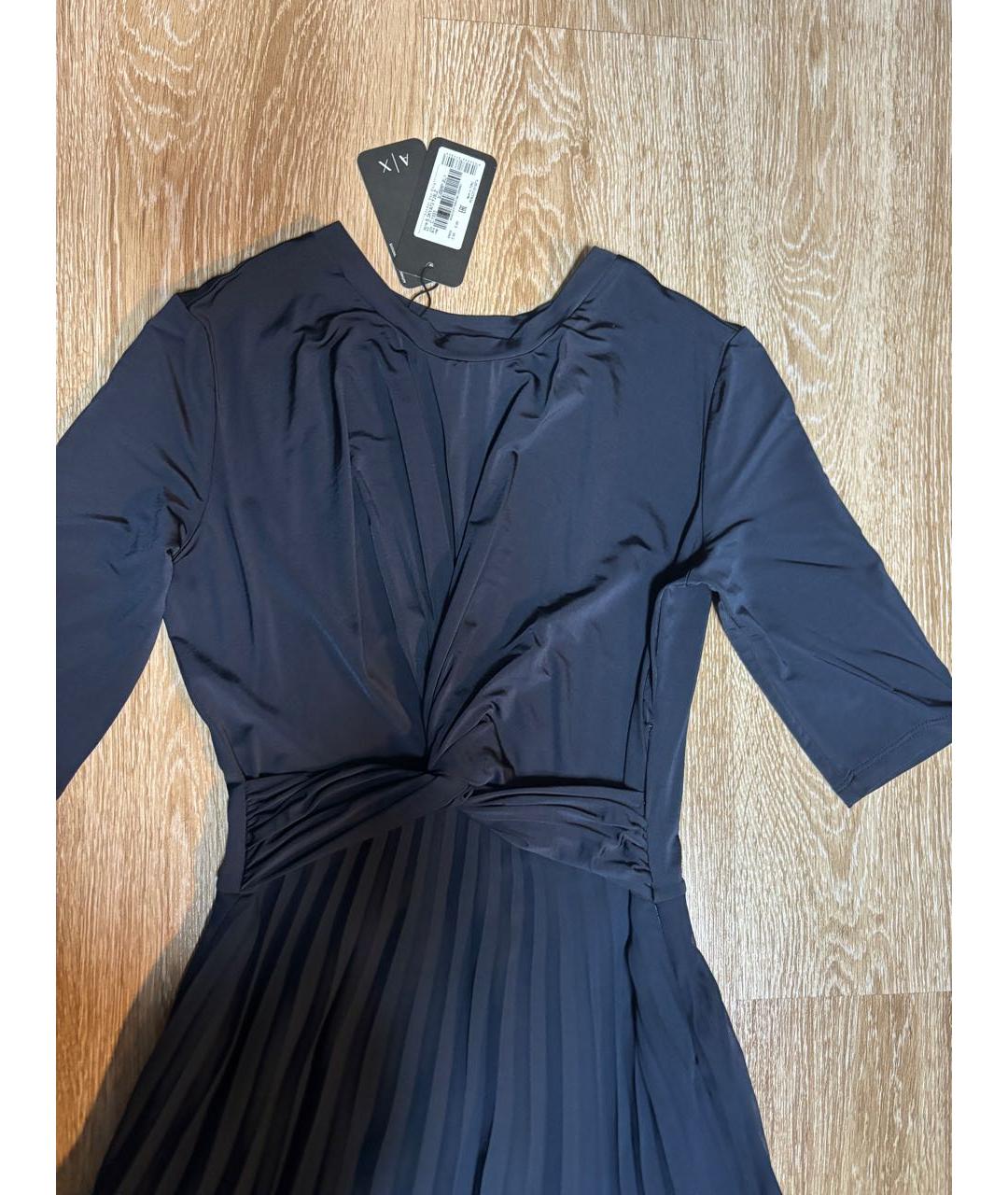 ARMANI EXCHANGE Темно-синее вискозное повседневное платье, фото 4