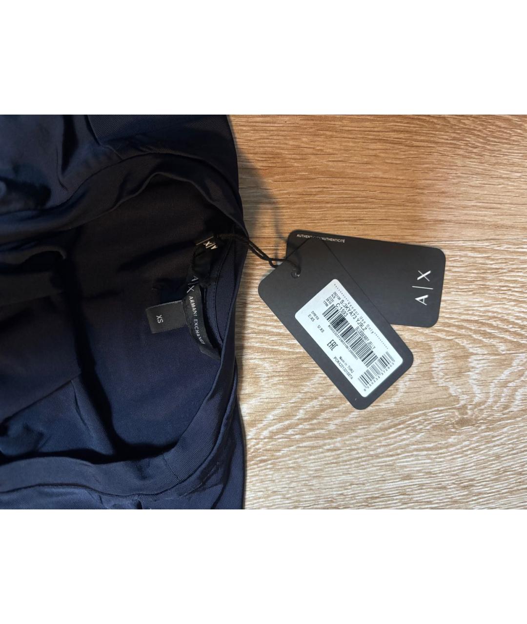 ARMANI EXCHANGE Темно-синее вискозное повседневное платье, фото 3