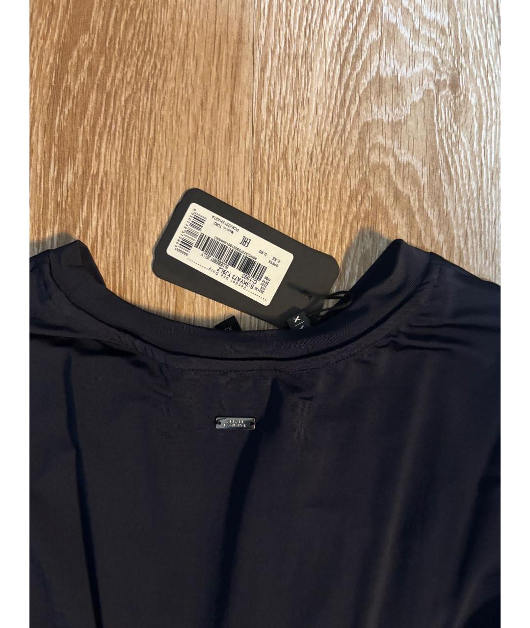 ARMANI EXCHANGE Темно-синее вискозное повседневное платье, фото 6