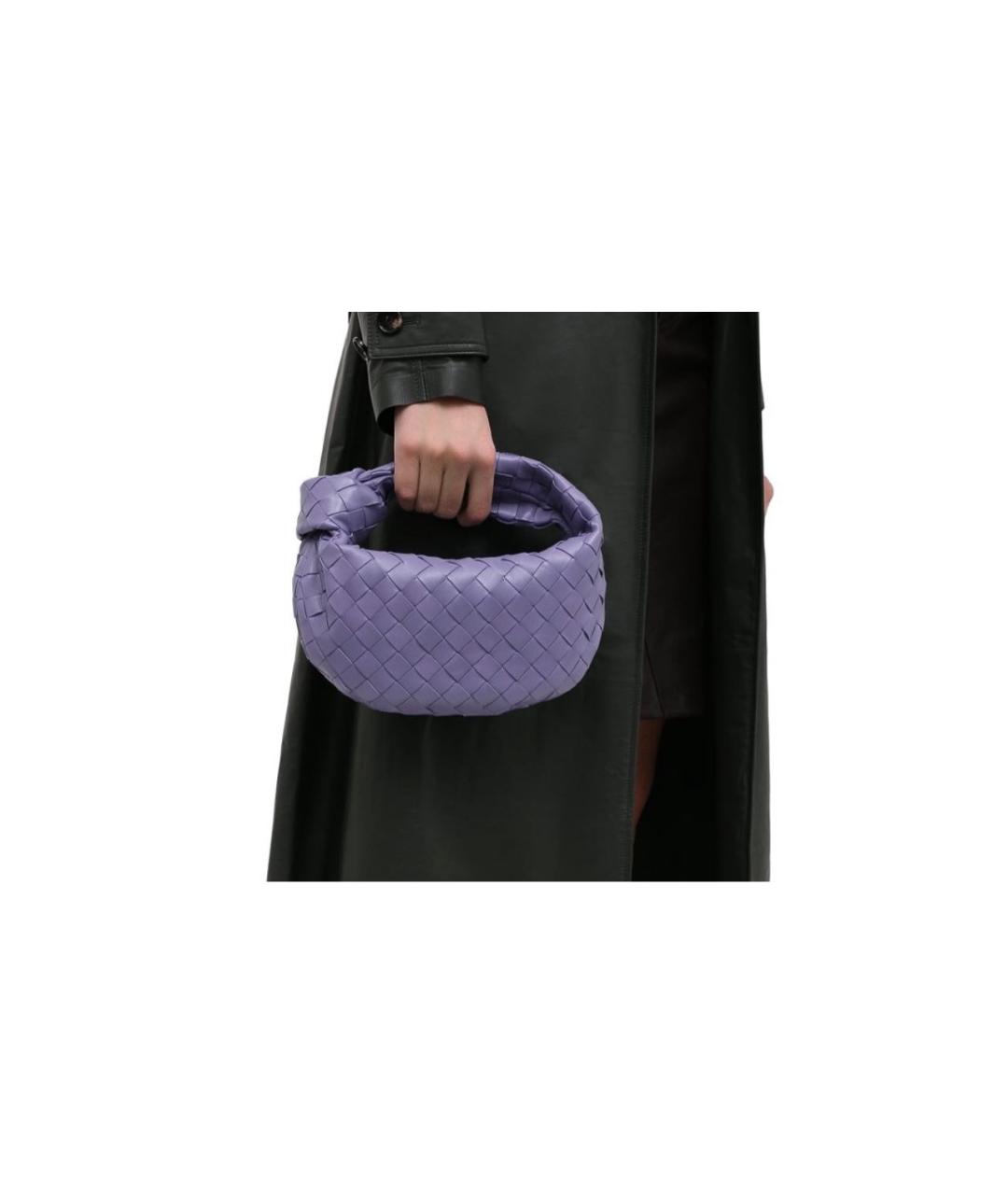 BOTTEGA VENETA Фиолетовая кожаная сумка с короткими ручками, фото 4