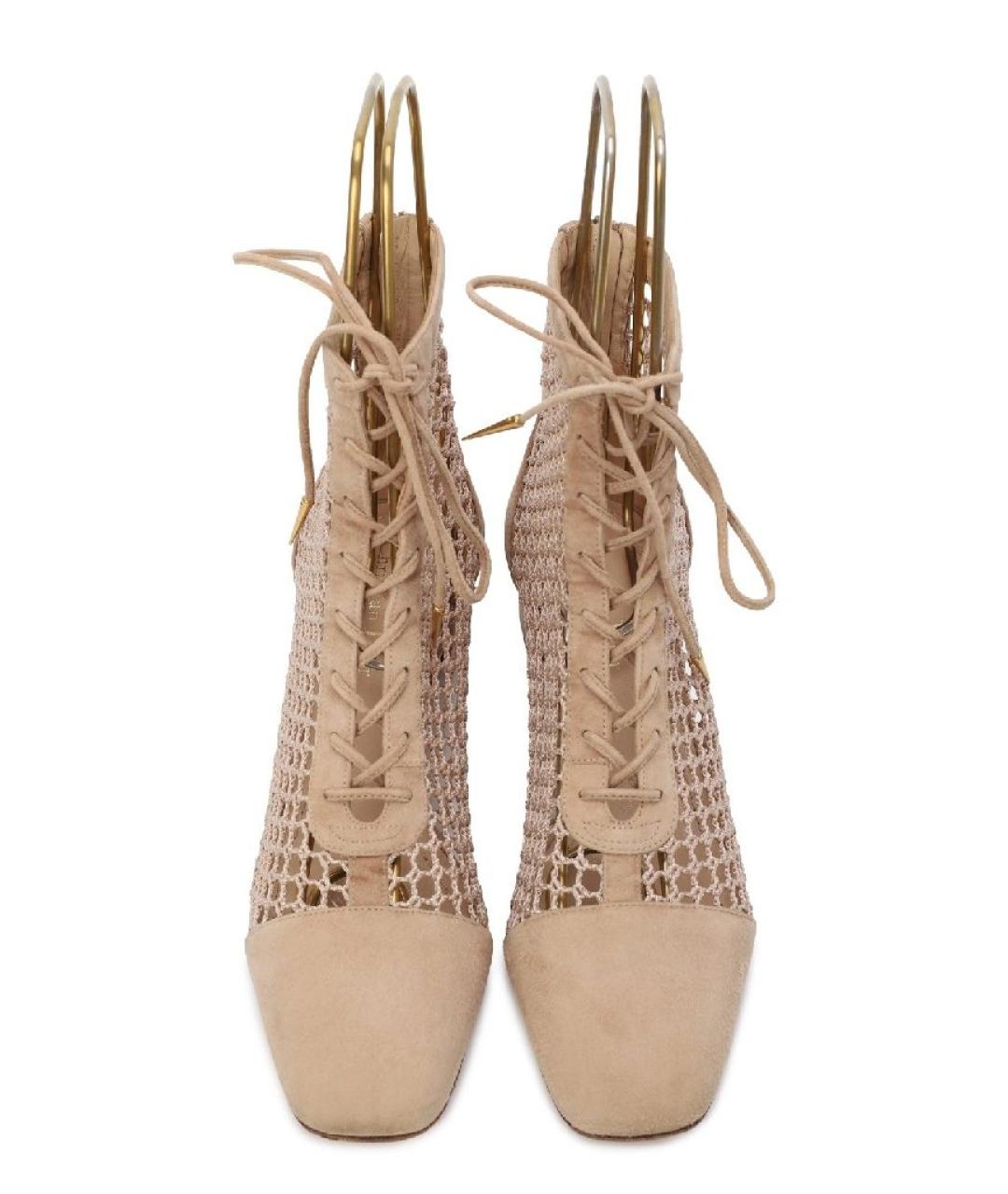 CHRISTIAN DIOR Бежевые замшевые ботильоны, фото 3