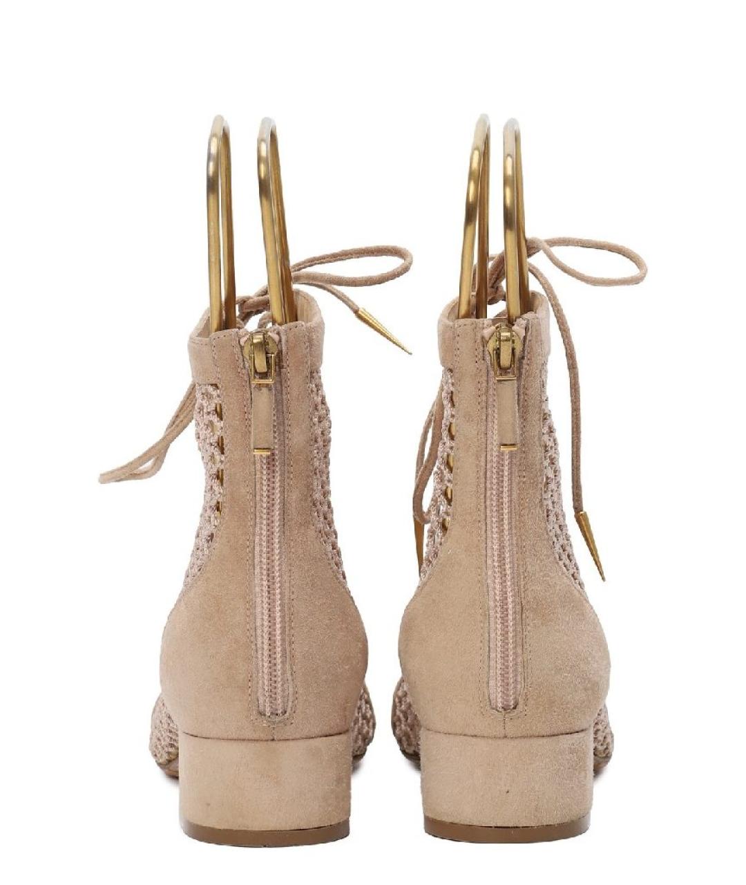 CHRISTIAN DIOR Бежевые замшевые ботильоны, фото 4