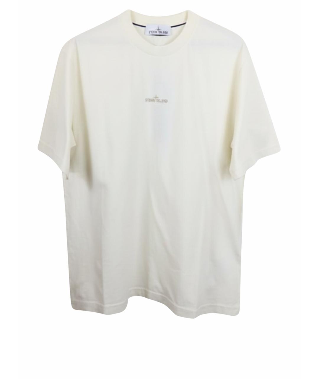 STONE ISLAND Бежевая хлопковая футболка, фото 1