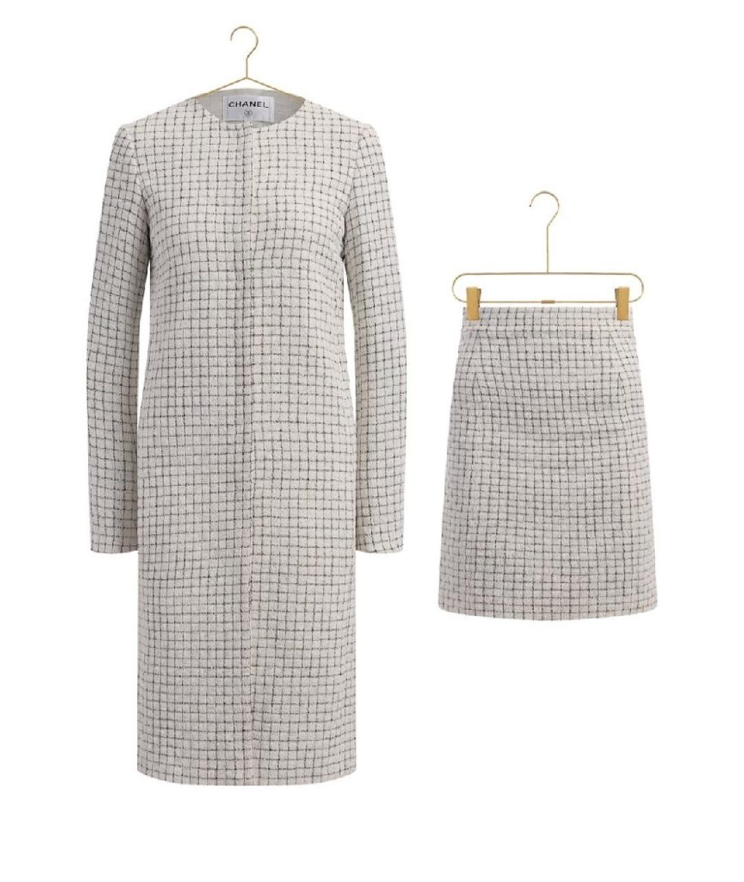 CHANEL Белый полиэстеровый костюм с юбками, фото 5