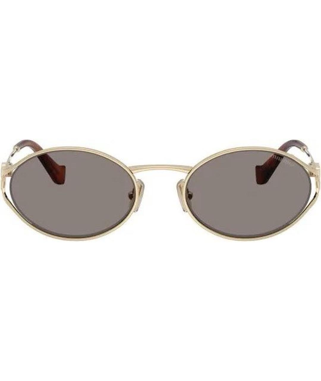 MIU MIU Серебряные металлические солнцезащитные очки, фото 2