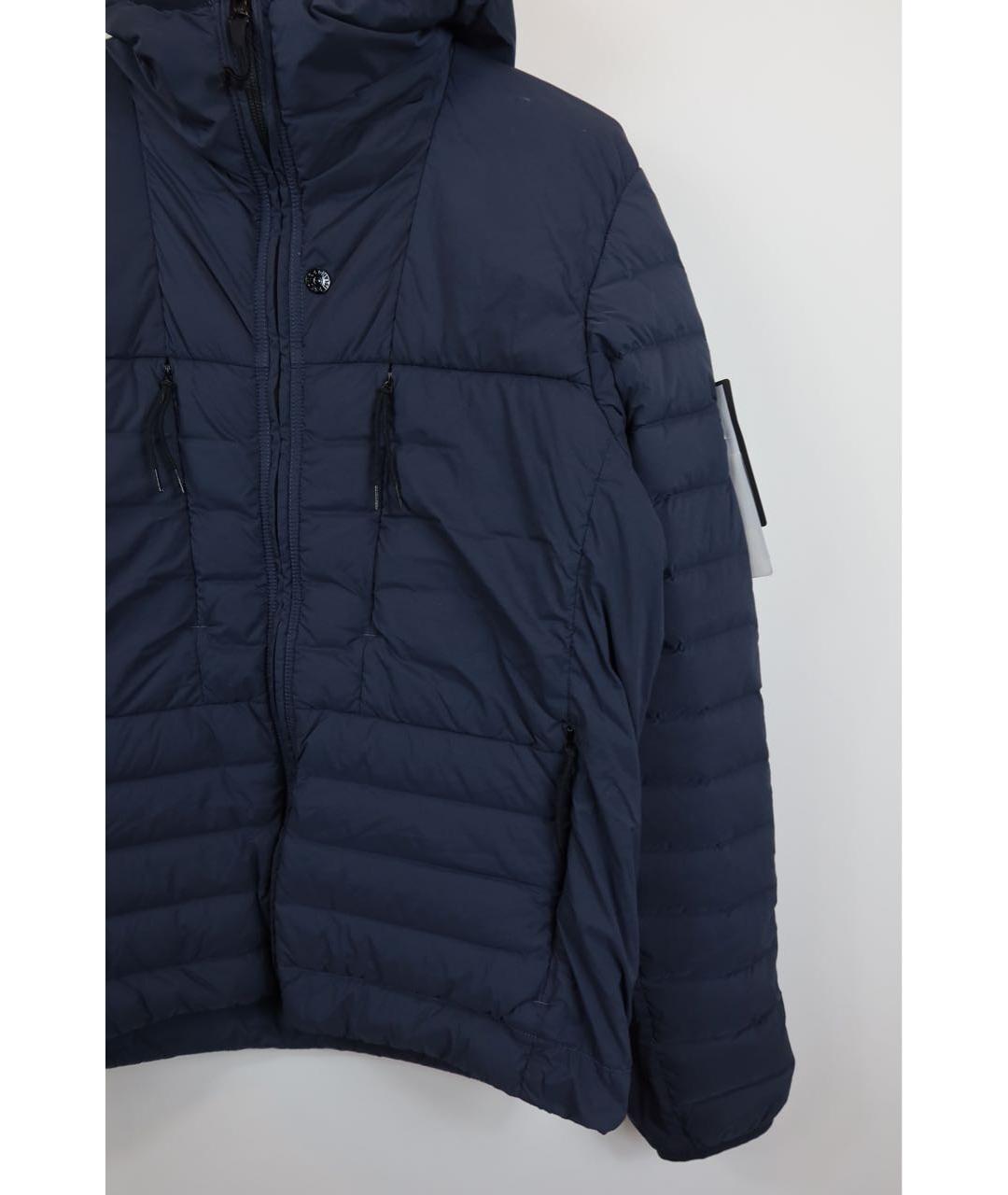 STONE ISLAND Темно-синий пуховик, фото 3