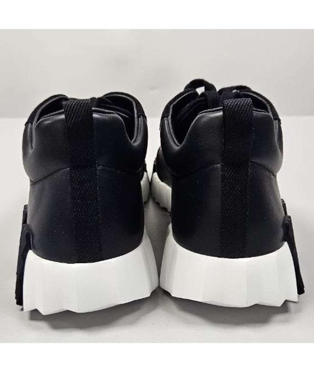 HERMES Черные кожаные высокие кроссовки / кеды, фото 3