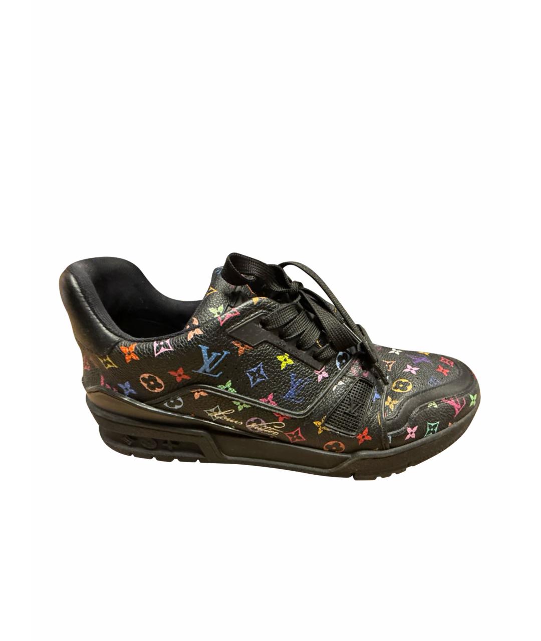 LOUIS VUITTON Черные кожаные кроссовки, фото 1