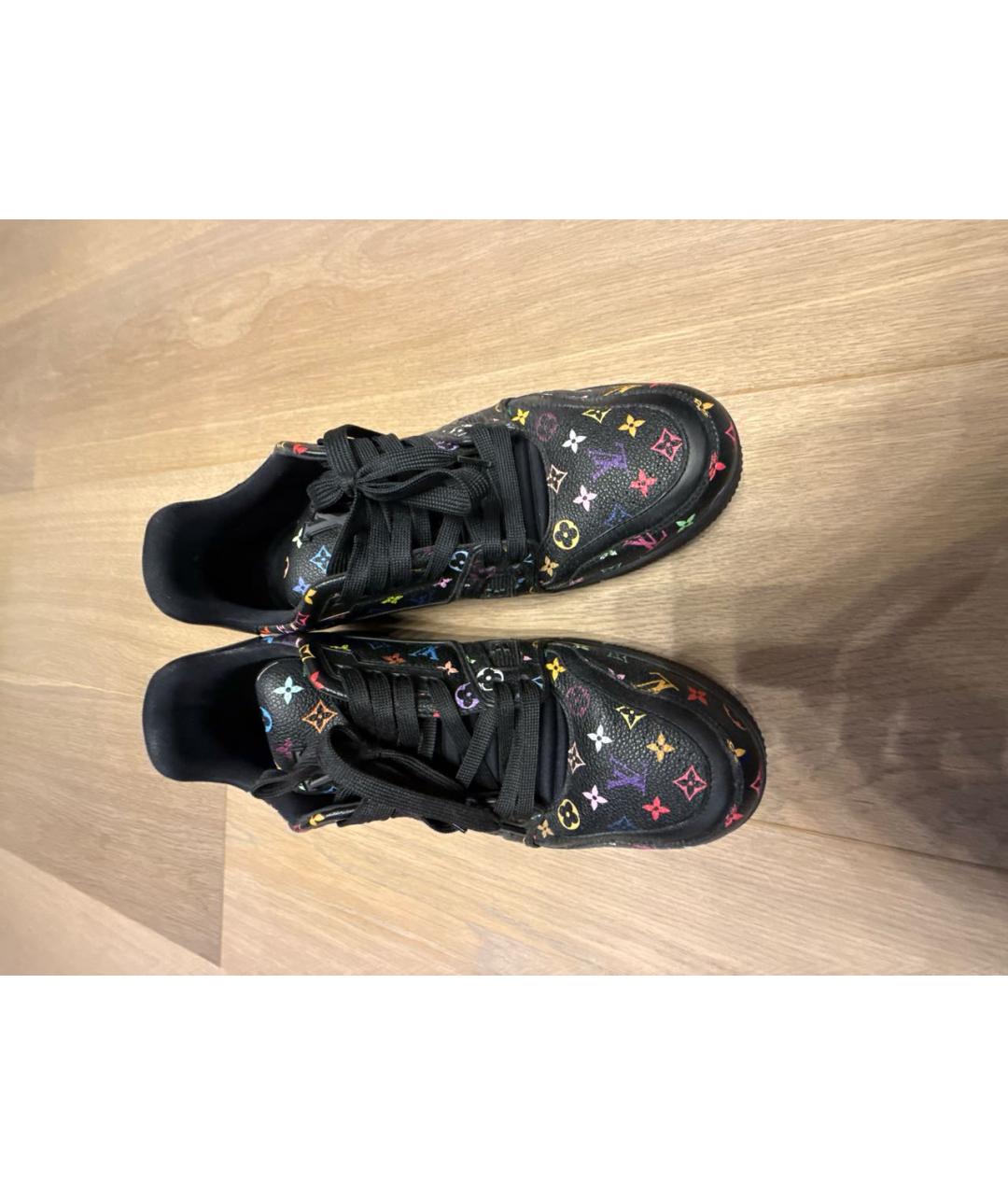 LOUIS VUITTON Черные кожаные кроссовки, фото 2