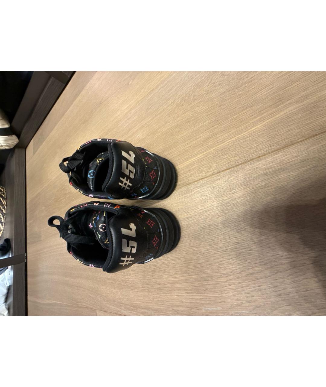 LOUIS VUITTON Черные кожаные кроссовки, фото 4