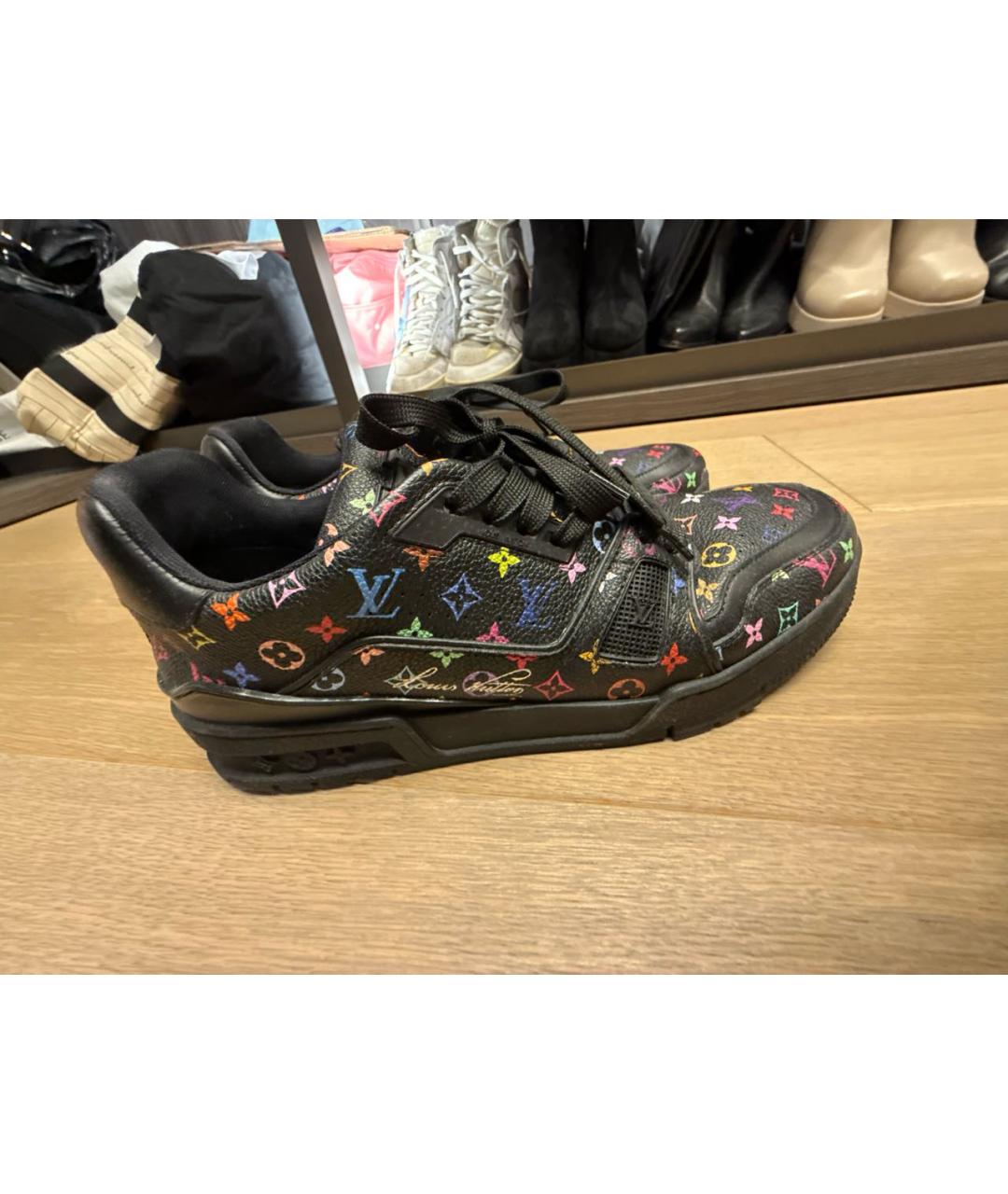 LOUIS VUITTON Черные кожаные кроссовки, фото 5
