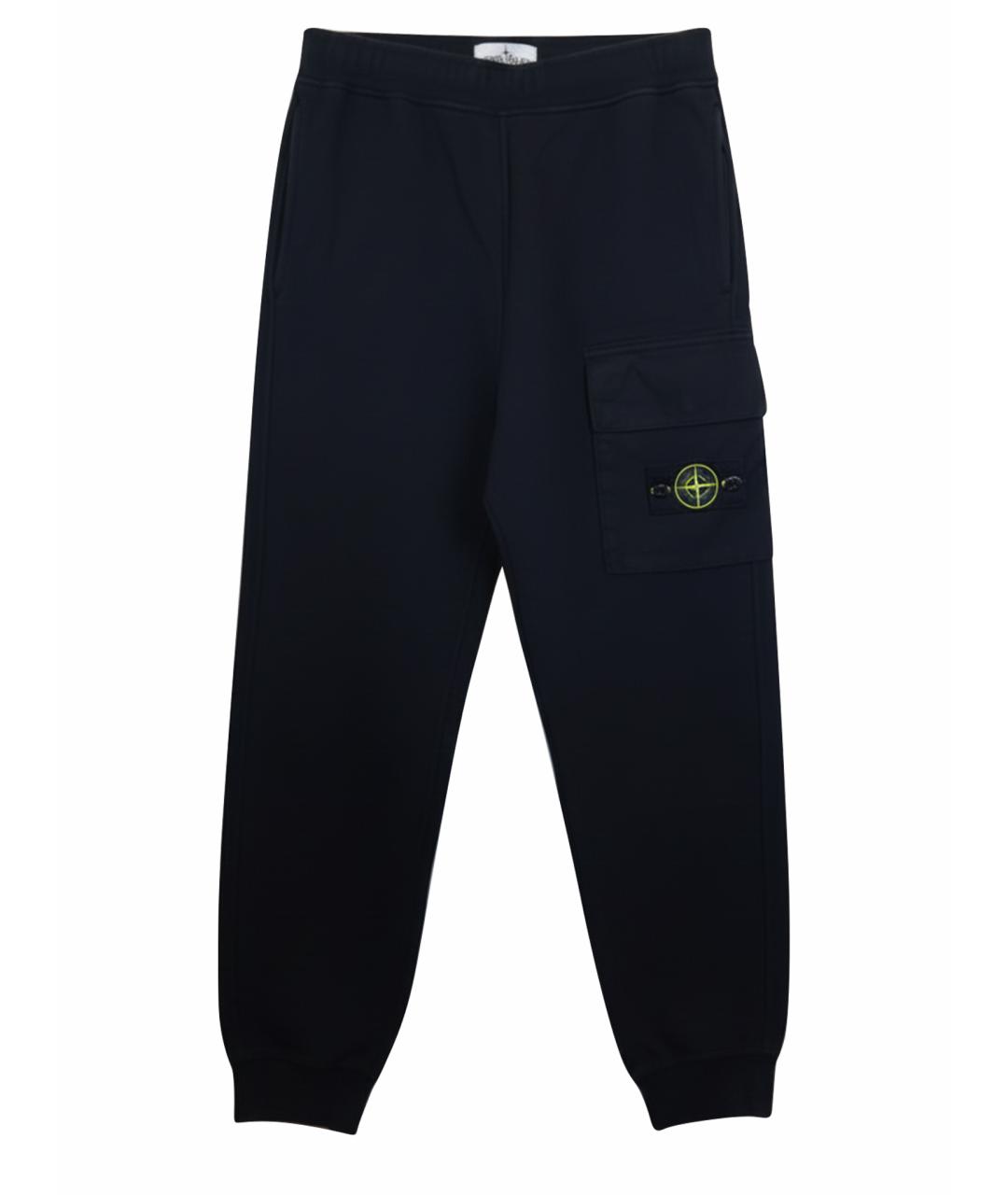 STONE ISLAND Черные хлопковые повседневные брюки, фото 1