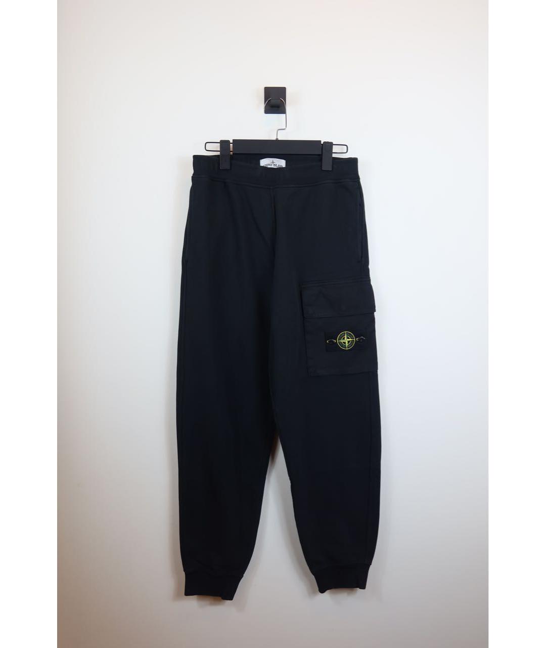 STONE ISLAND Черные хлопковые повседневные брюки, фото 7