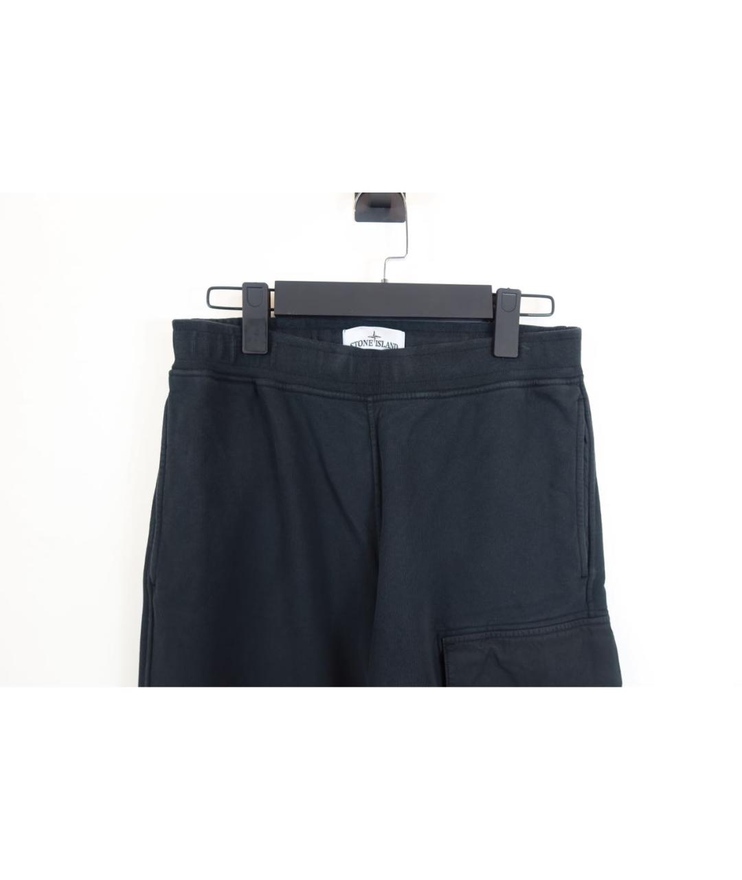 STONE ISLAND Черные хлопковые повседневные брюки, фото 2