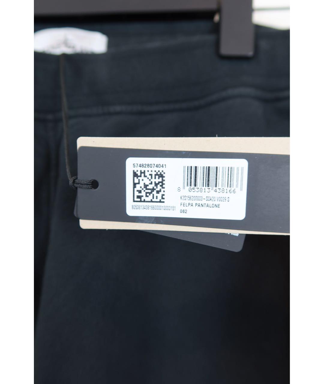 STONE ISLAND Черные хлопковые повседневные брюки, фото 5