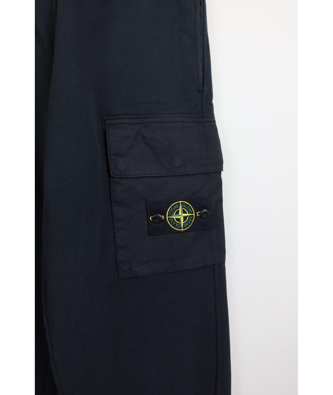 STONE ISLAND Черные хлопковые повседневные брюки, фото 3