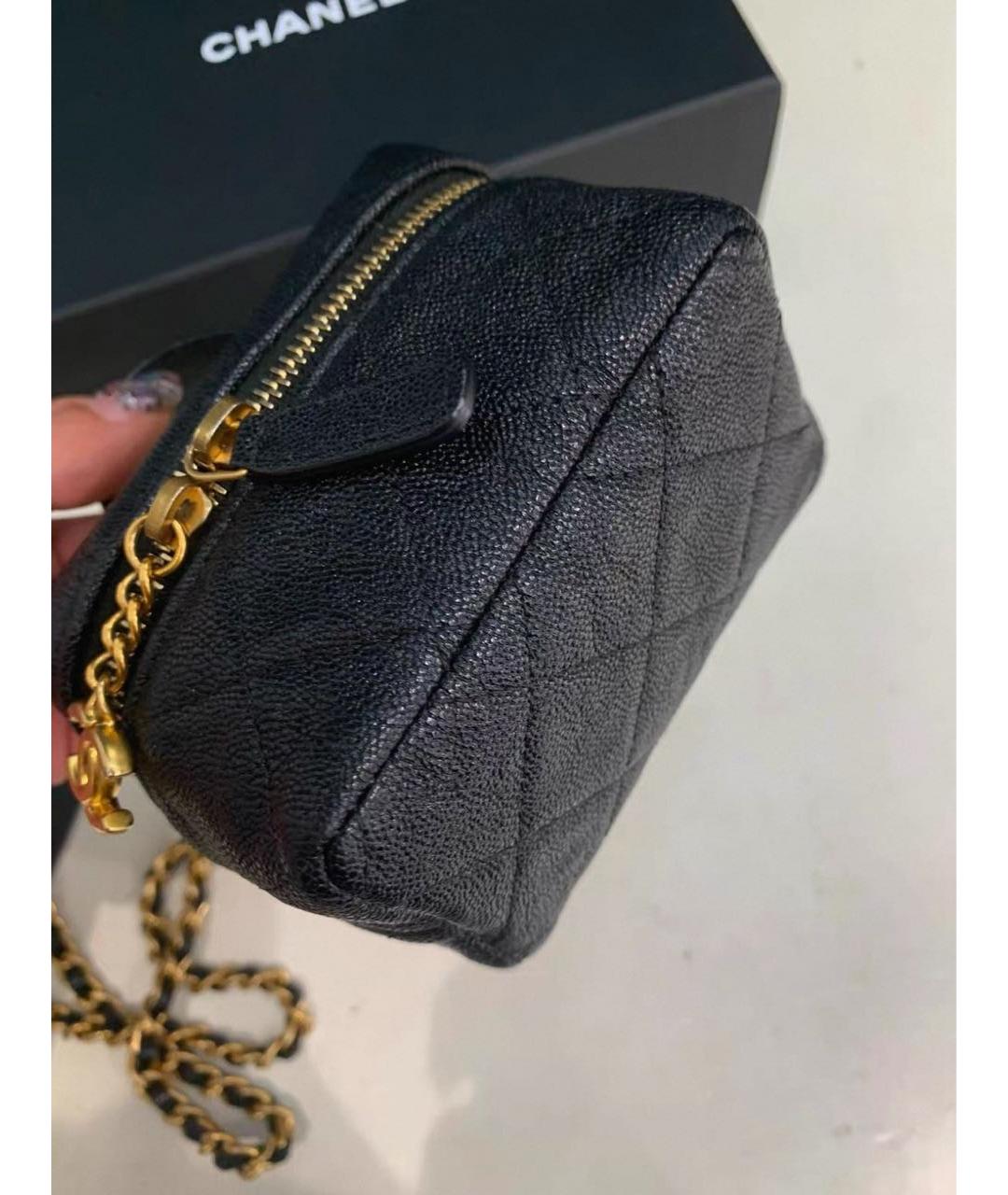 CHANEL Черная кожаная сумка через плечо, фото 6