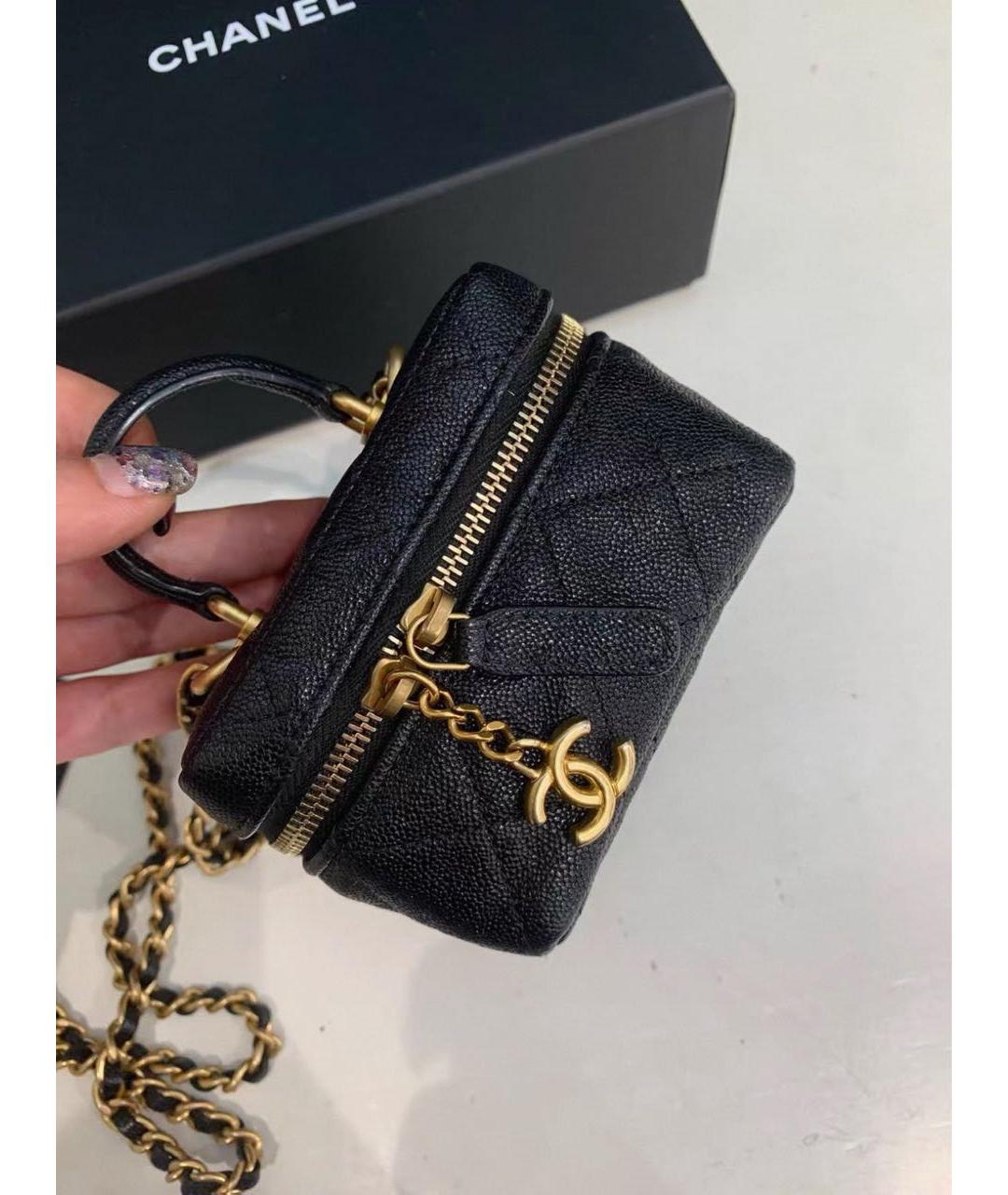 CHANEL Черная кожаная сумка через плечо, фото 2