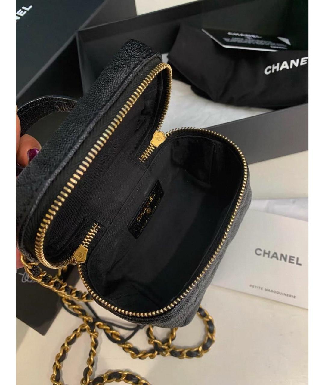 CHANEL Черная кожаная сумка через плечо, фото 4