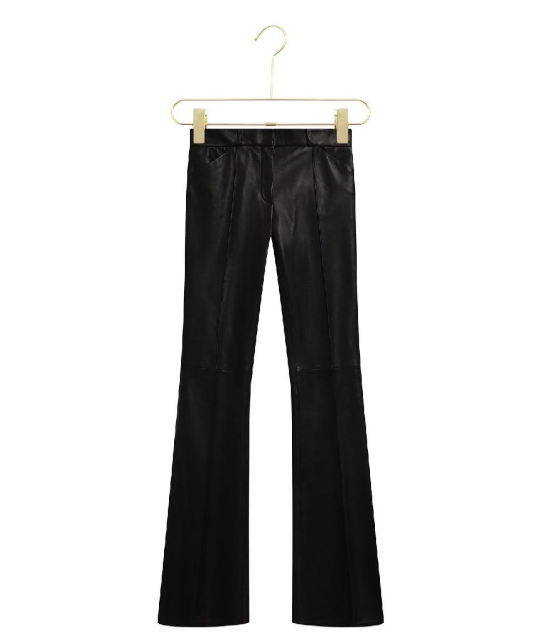 BARBARA BUI Черные кожаные брюки узкие, фото 4